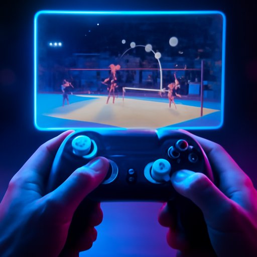 takabe volleyball rally on arena screen